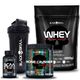 NOVO PRÉ-TREINO BONE CRUSHER NITRO 2T 300G SABOR FRUTAS AMARELAS + WHEY PROTEIN 900G SABOR MORANGO + BCAA 2400 100 TABLETES + COQUETELEIRA - PROMOÇÃO - BLACKSKULL
