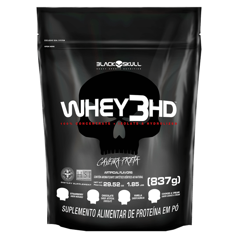 WHEY-PROTEIN---REFIL-WHEY-3HD-BLACK-SKULL---837G--WPC-WPI-E-WPH--SABOR-CHOCOLATE-BLACKSKULL