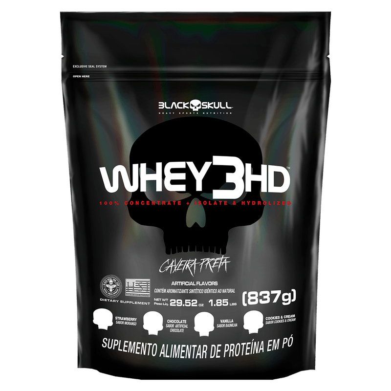 WHEY-PROTEIN---REFIL-WHEY-3HD-BLACK-SKULL---837G--WPC-WPI-E-WPH--SABOR-BAUNILHA-BLACKSKULL