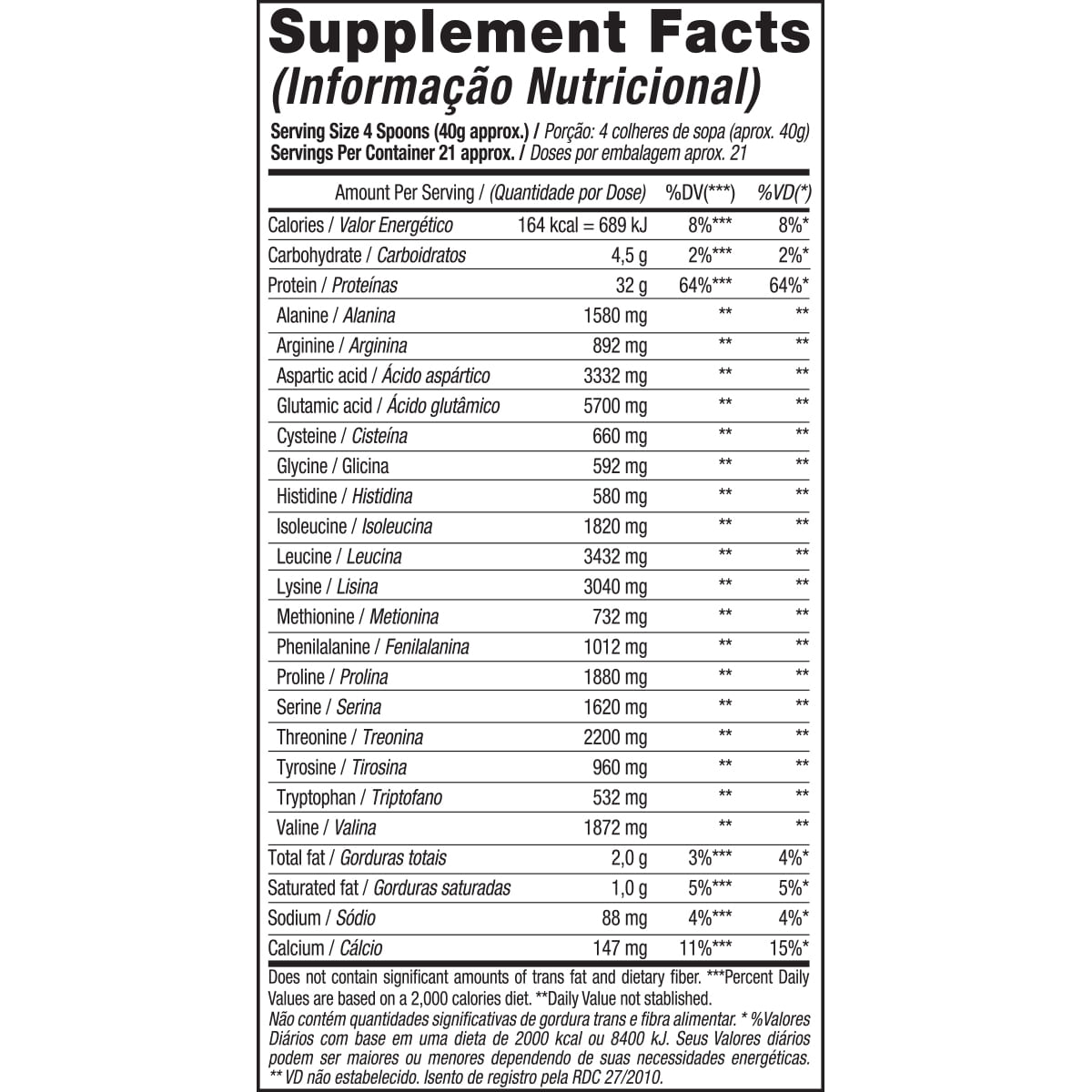 Tabela Nutricional