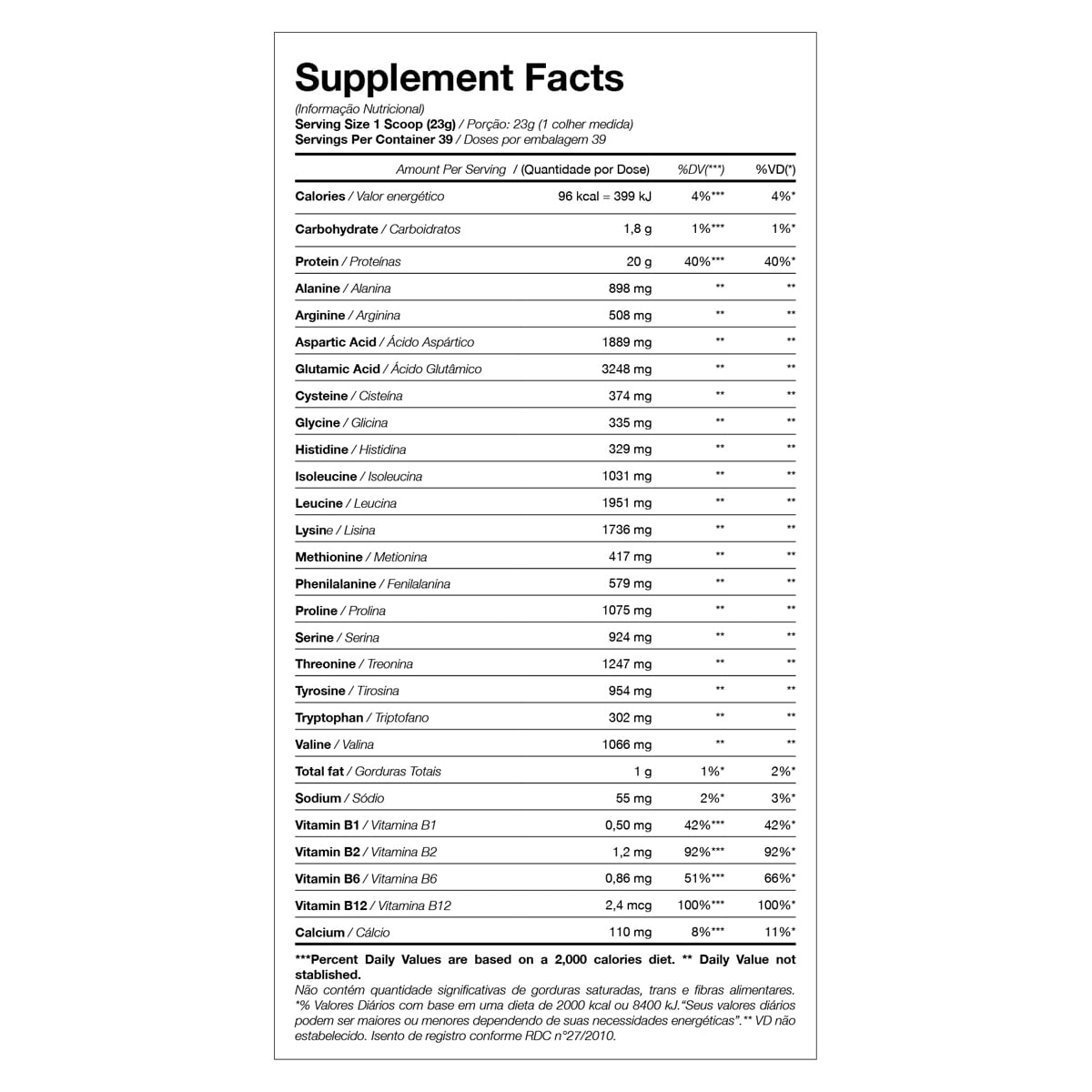 Tabela Nutricional