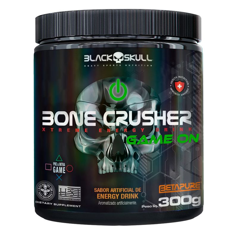 PRE-TREINO---PRE-TREINO-BONE-CRUSHER-GAME-ON-SABOR-ENERGY-DRINK-300G---BLACKSKULL
