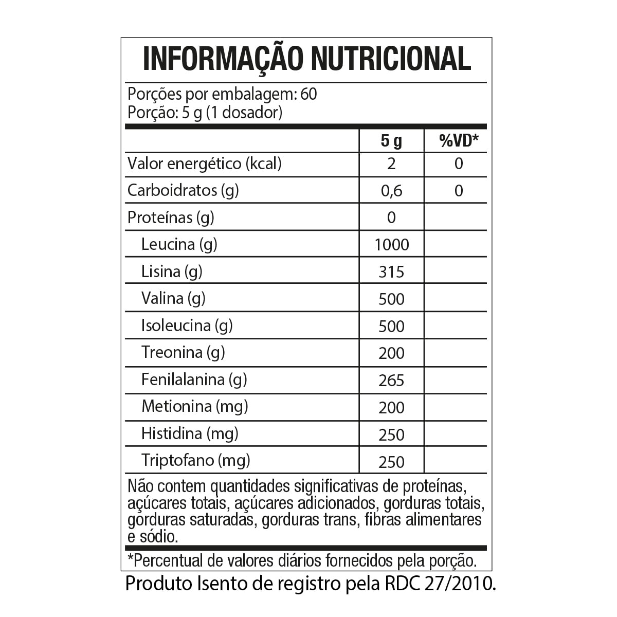 Tabela Nutricional