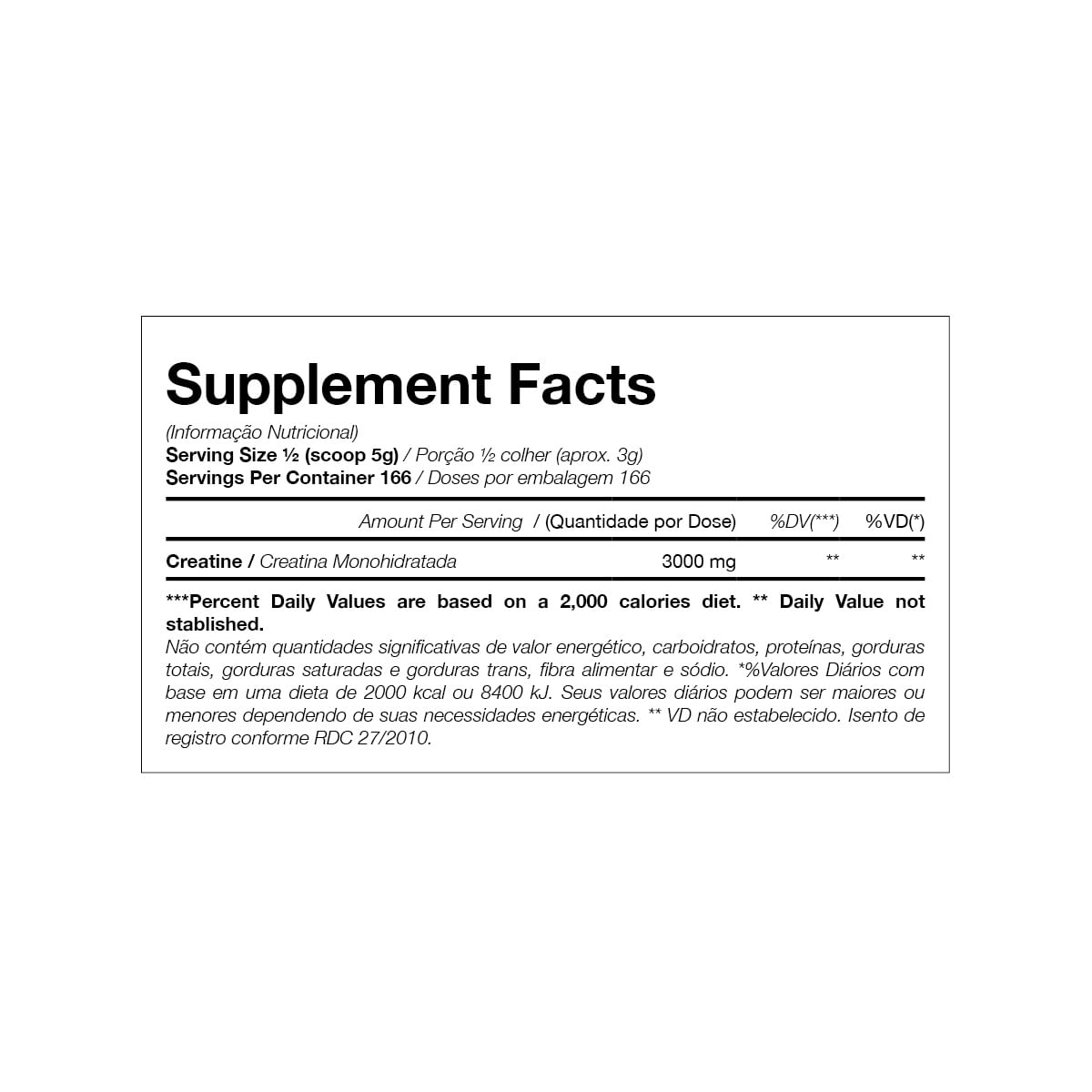 Tabela Nutricional