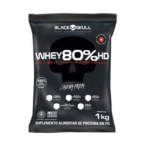 WHEY  PROTEIN CONCENTRADO 80% HD - CAVEIRA PRETA