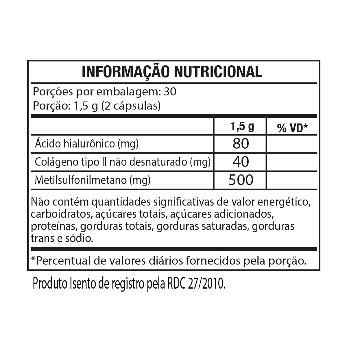 Tabela Nutricional