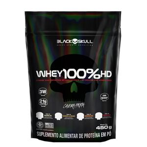 WHEY 100% HD REFIL BLACK SKULL - 450G (WPC, WPI E WPH)