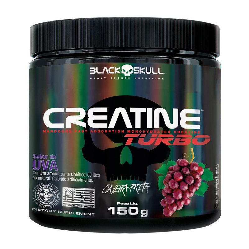 CREATINA - CREATINE TURBO 150G SABOR UVA - BLACKSKULL - IMAGEM