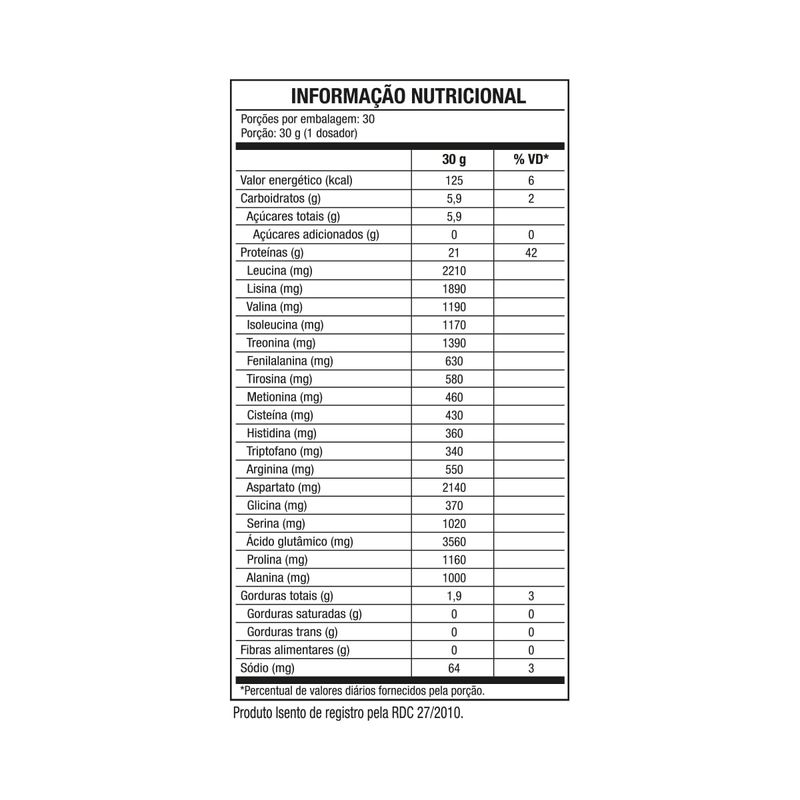 WHEY PROTEIN - WHEY 3W HD 900G (CONCENTRADO, ISOLADO E HIDROLIZADO) SABOR BAUNILHA BLACKSKULL - TABELA NUTRICIONAL