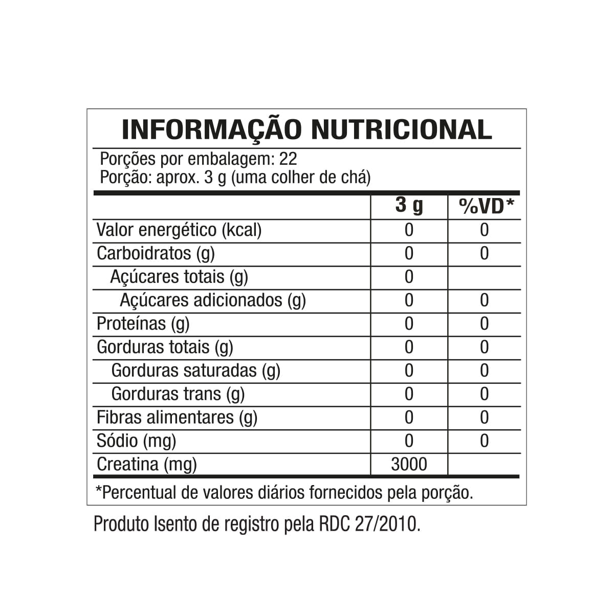 Tabela Nutricional