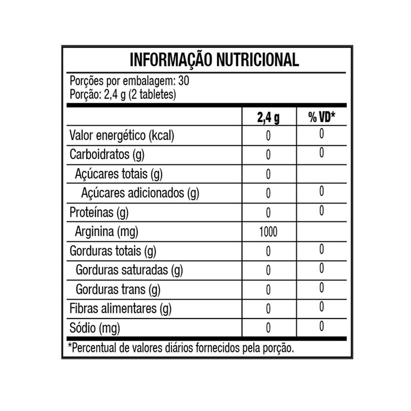 Tabela-L-ARGININE-60-Tabs