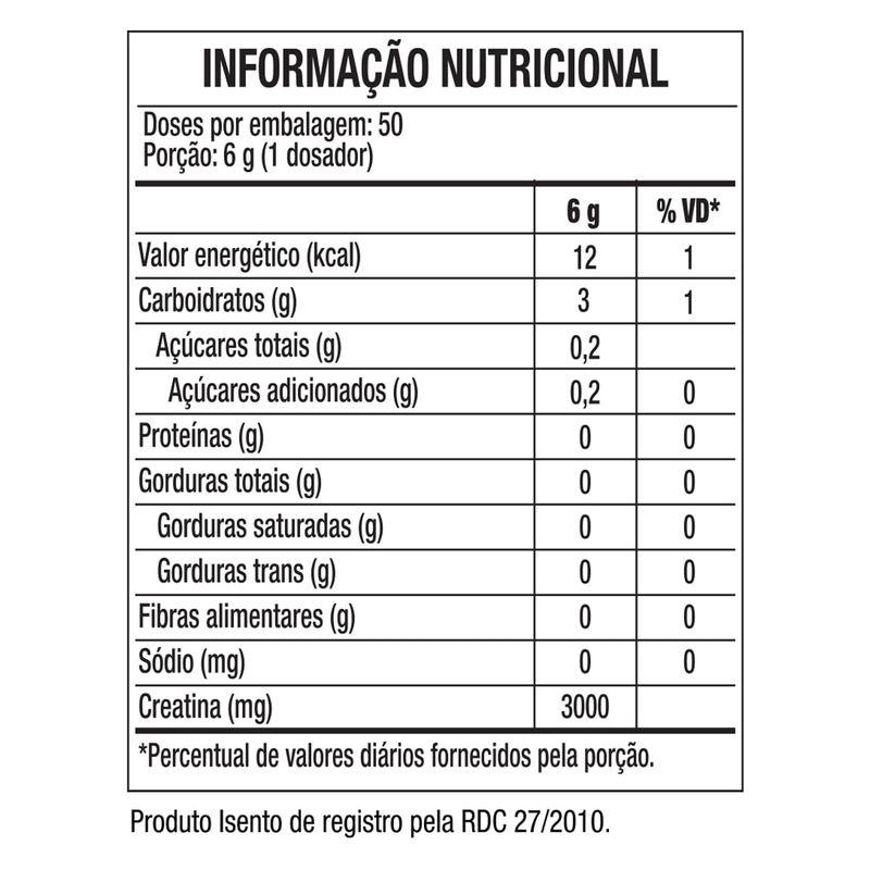 REFIL WHEY PROTEIN 100% HD 900G SABOR MORANGO + 2X CREATINA CREATINE TURBO 300G BLACKSKULL - TABELA NUTRICIONAL