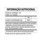 CREATINA - CREATINE VEGAN 300G - GREEN MAN - TABELA NUTRICIONAL