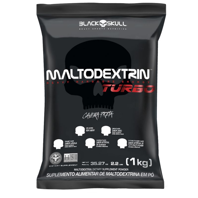 MALTODEXTRINA - REFIL MALTODEXTRIN TURBO 1KG SABOR LIMÃO - BLACKSKULL