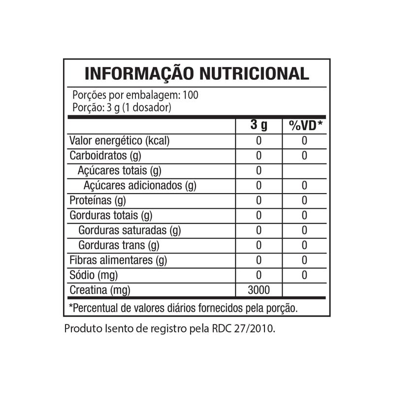 KIT WHEY PROTEIN + 2X CREATINAS CREATOR - WHEY PROTEIN 80% HD SABOR BAUNILHA + 2x CREATINA CREATOR 300G - PROMOÇÃO - BLACKSKULL - TABELA NUTRICIONAL