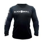 CAMISETA DRY FIT BLACK SKULL MANGA LONGA - TAMANHO G - COR PRETA - BLACKSKULL