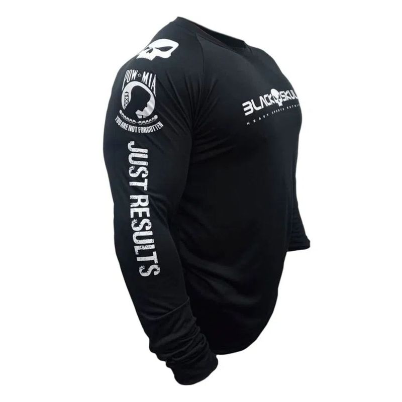 CAMISETA DRY FIT BLACK SKULL MANGA LONGA - TAMANHO G - COR PRETA - BLACKSKULL