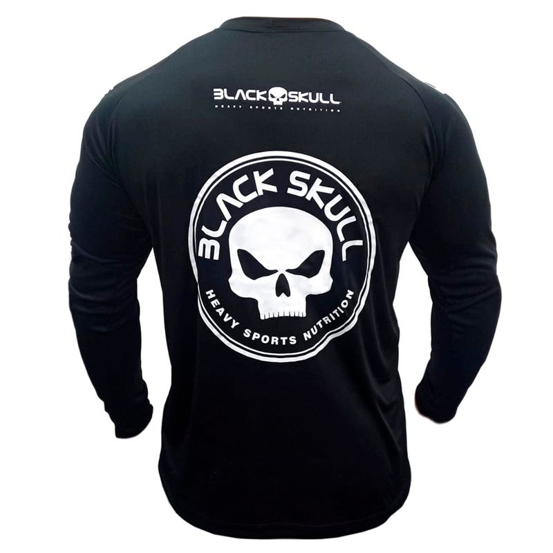 KIT CAMISETAS BLACK SKULL - CAMISETA MANGA LONGA (COR PRETA) + CAMISETA MANGA LONGA (COR BRANCA) - 2 UNIDADES - TAMANHO P - PROMOÇÃO - BLACKSKULL