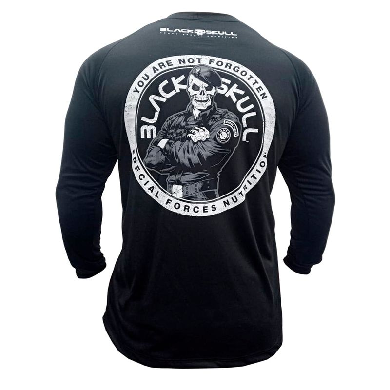CAMISETAS - KIT CAMISETA BLACK SKULL SOLDADO BOPE - 2 UNIDADES - CAMISETA MANGA LONGA (COR BRANCA) + CAMISETA MANGA LONGA (COR PRETA) - TAMANHO P - PROMOÇÃO - BLACKSKULL