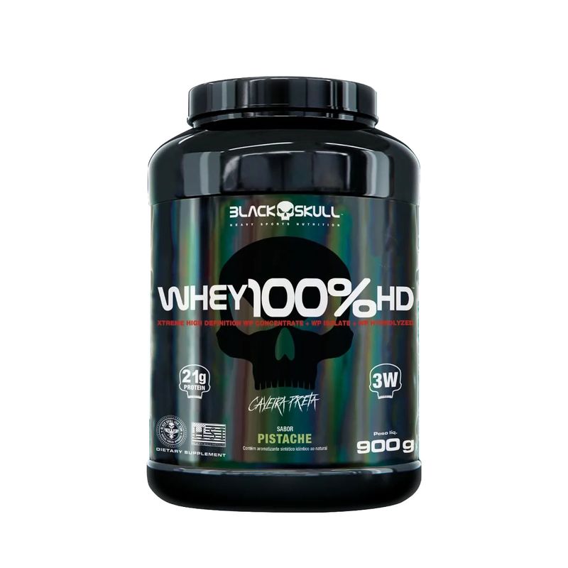 Whey Protein Black Skull Whey 100% HD Refil 900 g Pistache