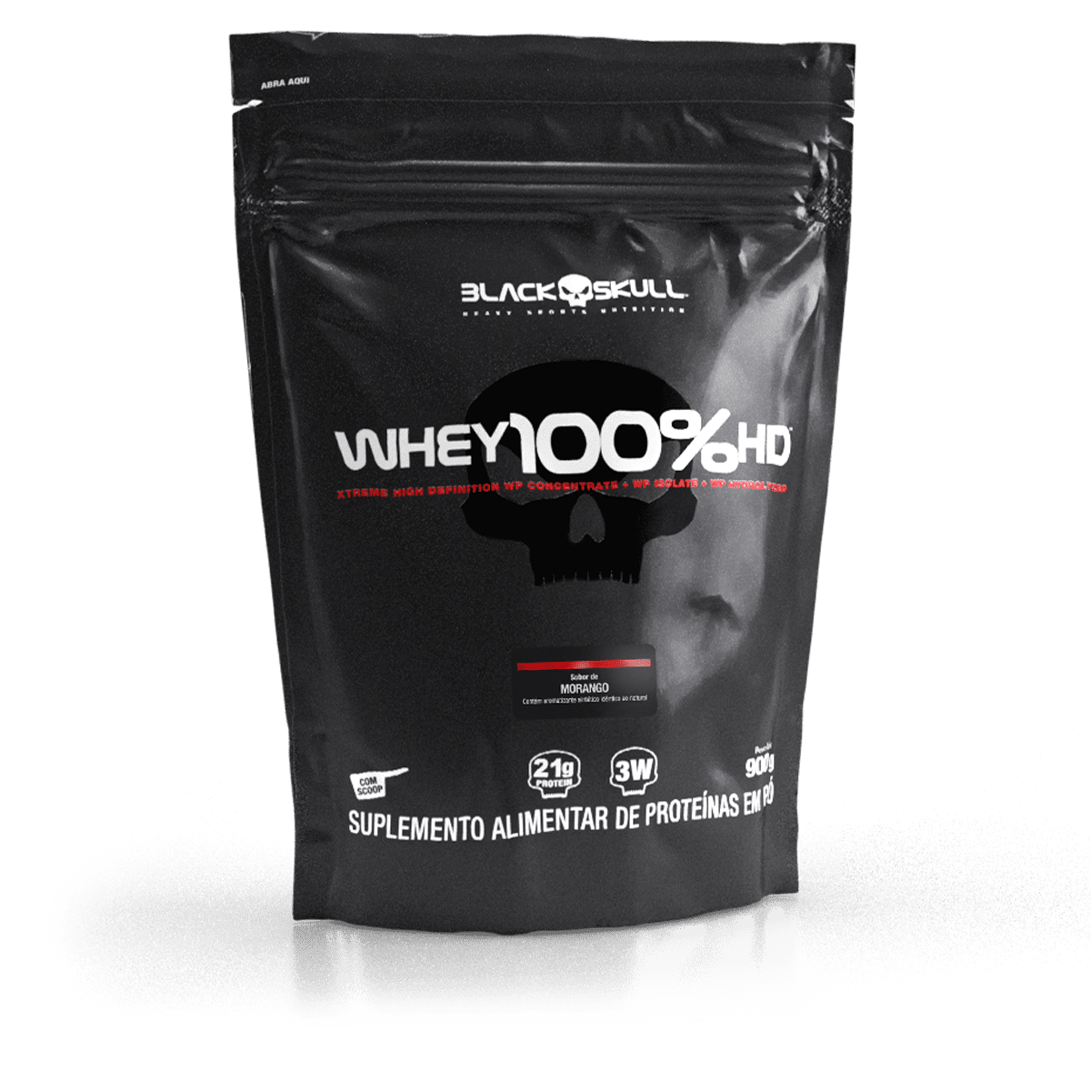 Embalagem do Whey 100% HD (WPC, WPI E WPH) - Refil 900g - Black Skull