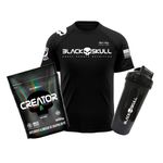 Kit-Performance-Creator-500g-Black-Skull--Camiseta-p-Dry-Fit--Coqueteleira-Força-Absorção-Estilo