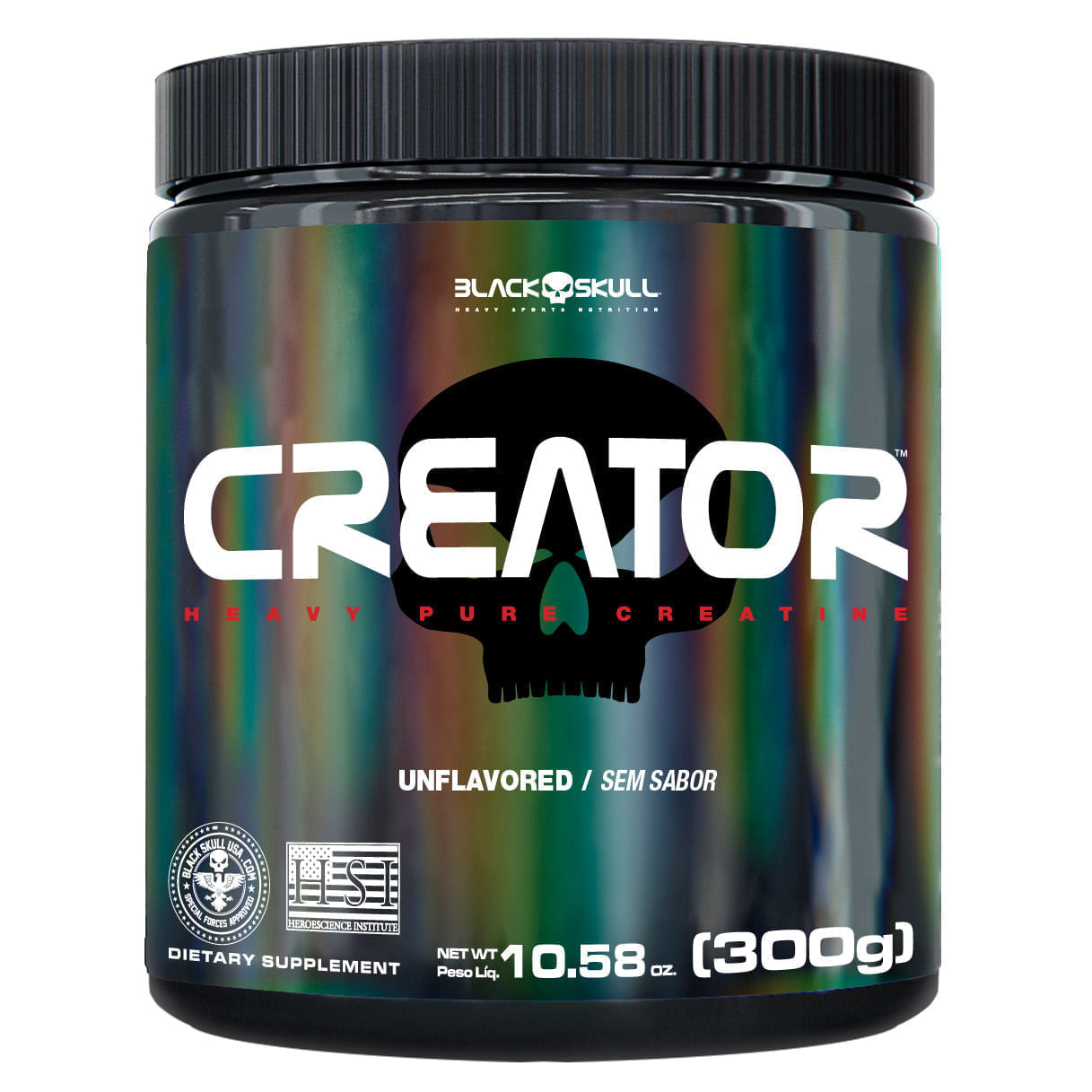 Embalagem do Creator - Creatina Monohidratada - 300g - Black Skull
