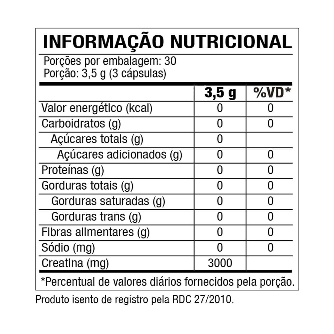 Tabela Nutricional